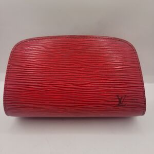 Louis Vuitton Red Epi Leather Cosmetic Bag